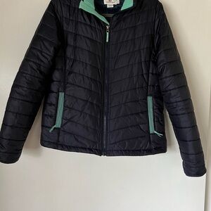 Vineyard Vines Navy Puffer Jacket with Mint Accents